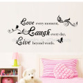 wholesale many words wall sticker LOVE,LAUGH, LIVE wall sticker for living room QTS031